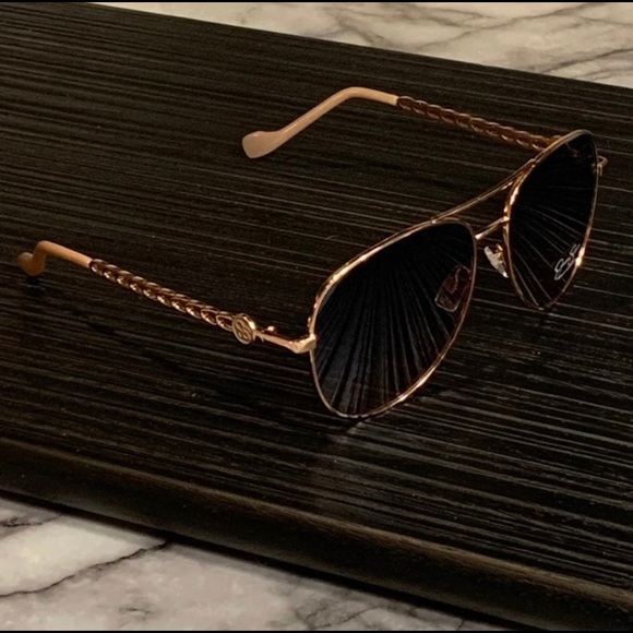 Jessica Simpson 58mm Aviator Sunglasses - Picture 9 of 10